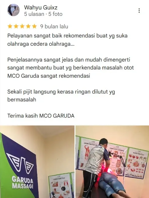 Testimoni pasien MCO Garuda Massage