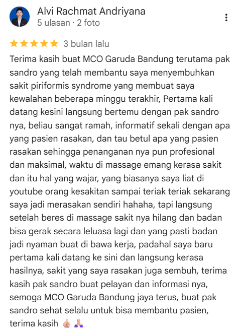 Ulasan Google Maps Garuda Massage oleh Alvi Rachmat Andriyana