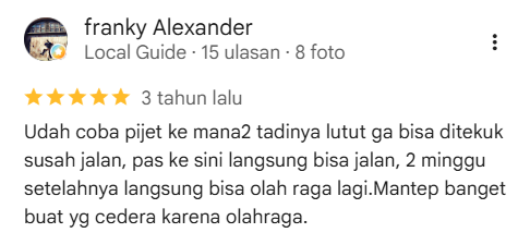 Ulasan Google Maps Garuda Massage oleh franky Alexander